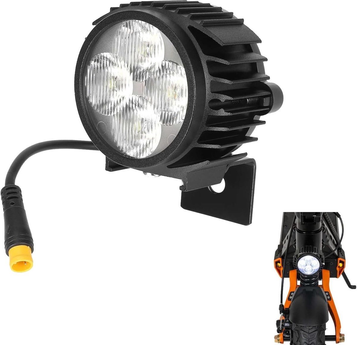 SnelShoppen - LED Scooter Koplamp voor Elektrische Scooters - Vervangingslamp voor Kukirin G2 Pro/G2 ProDB/G2 Max - Hoge Helderheid, Aluminium, 4 LEDs