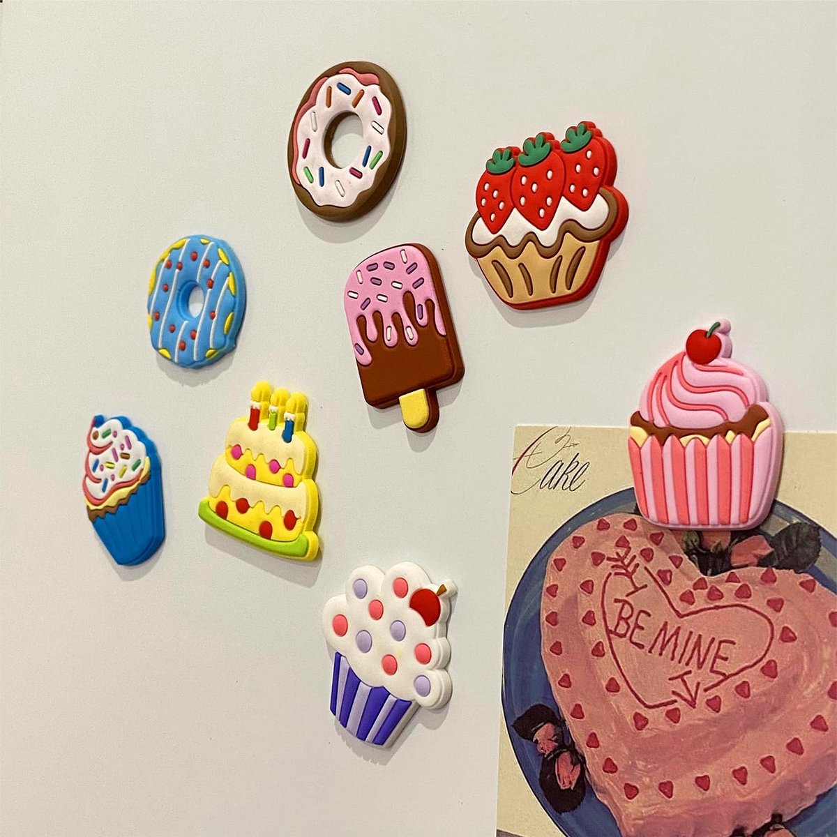 SnelShoppen - 8 Pcs Magnetische Fridge Magneten - Leuke en Grappige Cartoon Magneten - Sterke PVC & Rubber Materialen - Keuken Decoratie en Accessoire