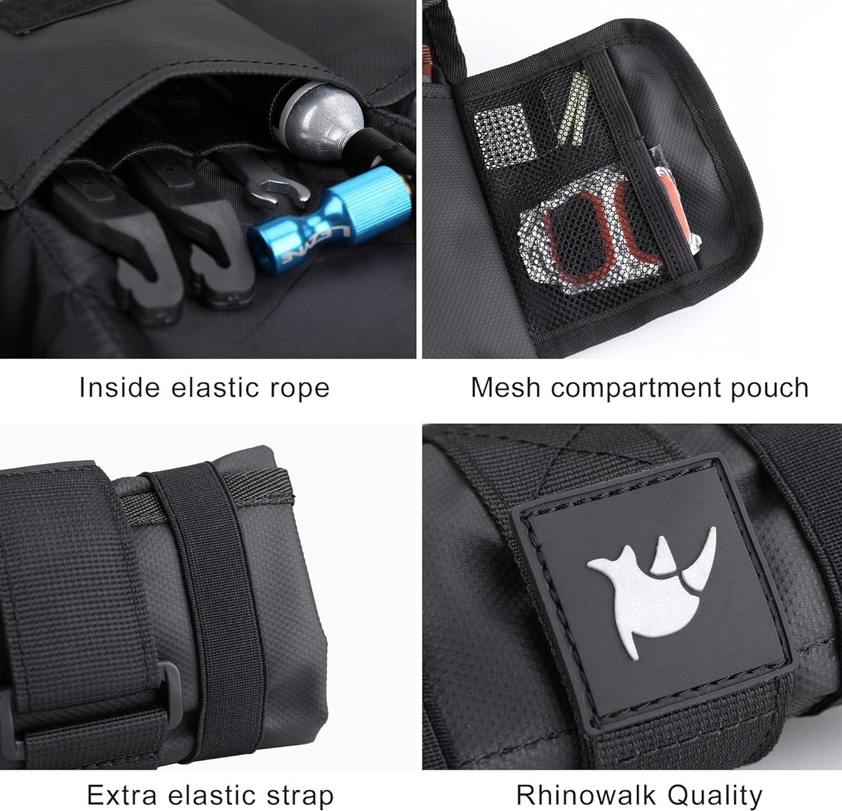 SnelShoppen - Fietszadel Tas voor Reparatiewerktuigen - Lichtgewicht Fietstas met 3 Compartimenten - Ideaal voor Fietsreparatie en Onderhoud - Compact