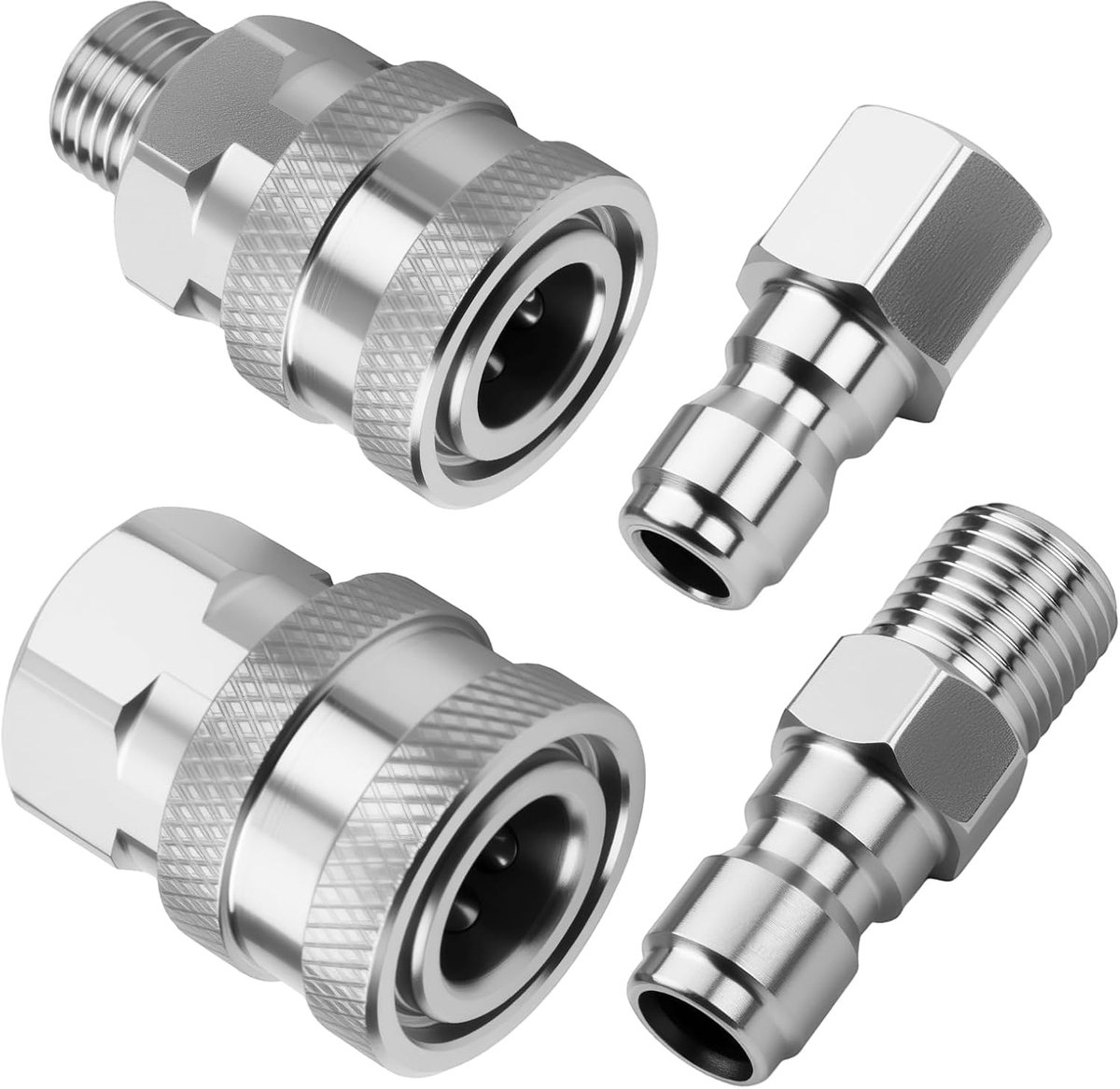 SnelShoppen - High Pressure Washer Coupling 1/4 inch, 4 Stuks Snelle Koppeling NPT 1/4 Inch, Verbinders voor Hogedrukreiniger met Vrouwelijke Draad