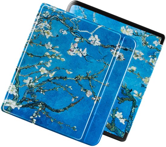 Lunso Geschikt voor Kobo Libra H20 hoes (7 inch) - sleepcover - Van Gogh Amandelbloesem — afbeelding 2
