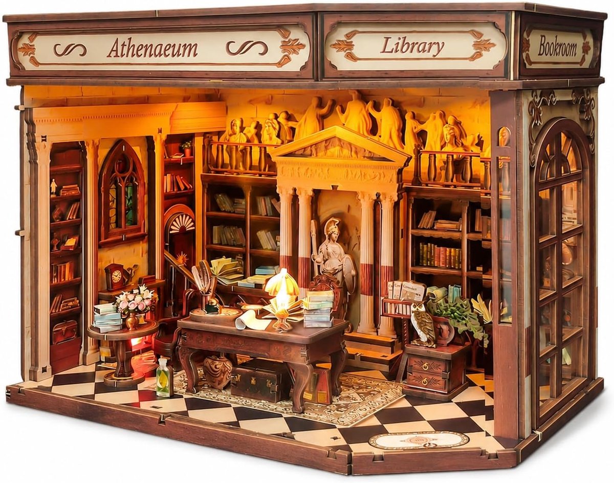 SnelShoppen - DIY Miniature House Book Nook Kit met LED Licht - 3D Houten Puzzel Boeksteun voor Boekenkast Decoratie - Creatief Cadeau voor Volwassene