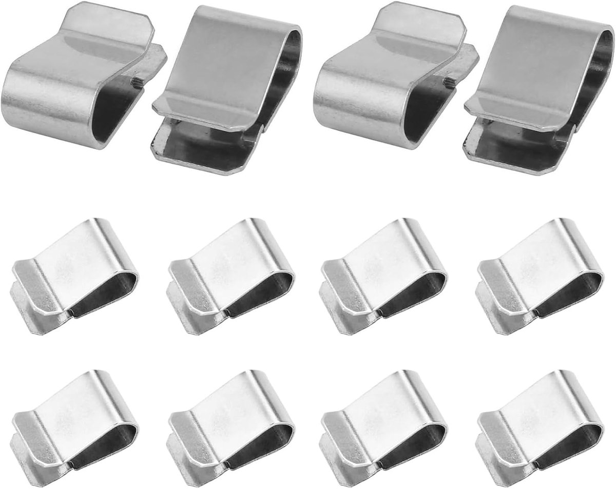 SnelShoppen - RVS U-Clip 21.4 x 12 mm Veer Klem Metalen Clip Zilver Herbruikbaar voor Licht Schacht Covers en Kelder Schacht Covers Roosters Pack van