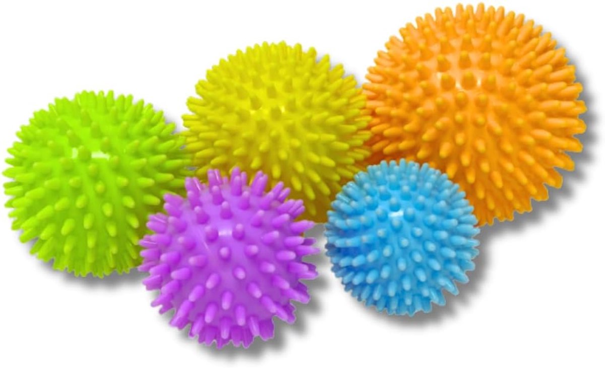 SnelShoppen - Set van 5 Pastel Massageballen, Kleurige Bubble Balls voor Gerichte Zelfmassage - Voor Voeten, Nek, Rug, Benen, Stressverlichting, Ontsp