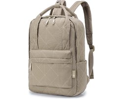 SnelShoppen - 40x30x10cm Waterdichte Reistas Handbagage met Laptopvak voor School en Reizen - Khaki Backpack voor Vliegtuig en Dagelijks Gebruik