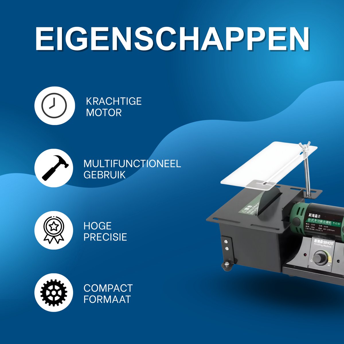 950W mini tafelzaag - compacte desktop polijst- en slijpmachine precisiewerk - tafel polijstmachine, 220V