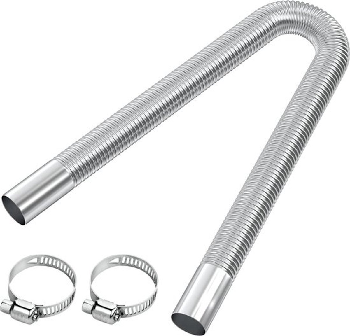 Uitlaatpijp Standkachel 60 cm - Roestvrijstalen Uitlaatslang Stroomgenerator Auto - Metalen Slang Uitlaatpijp Standkachel - Dieselverwarming .