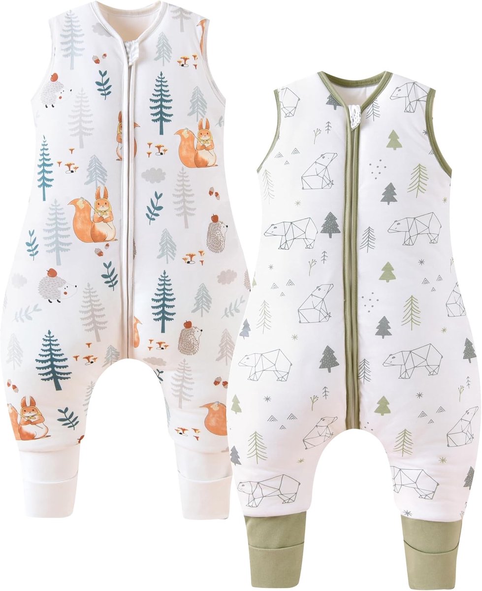 Thijox - Babyslaapzak met Pijpen, TOG-waarde 2,5, Uniseks Winterslaapzak van Zacht Katoen, Ademend en Gezond, Ideaal voor het Hele Jaar, Slaapzak voor