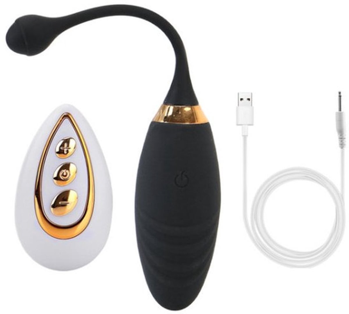 Draagbare Bullet Egg-vibrator met afstandsbediening en G-spotmassage voor volwassenen en vrouwen - Zwart