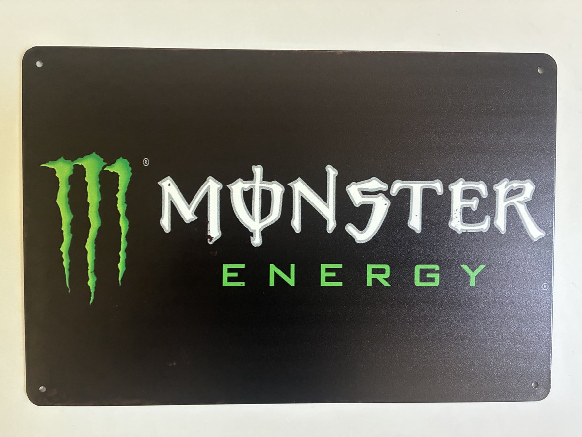 monster - Metalen wandbord 20 x 30 cm - Mancave - Wand Decoratie - Metalen borden - Tekst borden - Metalen bord - Reclame bord - Vintage- Kroeg - Bar – Cafe - Horeca - rettro