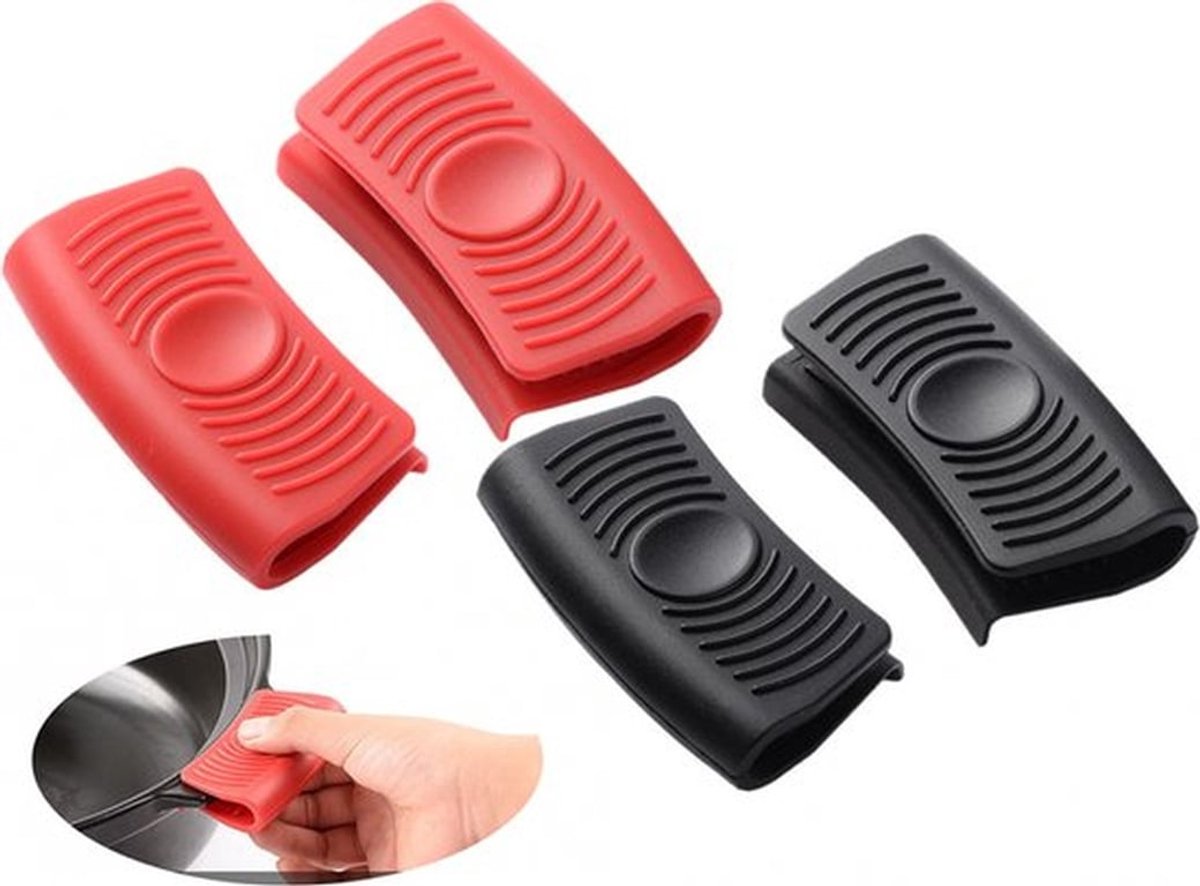 Siliconen Set Van 2 Handvaten - Pannenlap - Koken & Bakken - Warmtebestendig - Hittebestendig - Keuken - BBQ - Hittebestendige Siliconen Ovenwanten - Antislip - Hete Pan of Pot - Hittebestendig - Braadpannen
