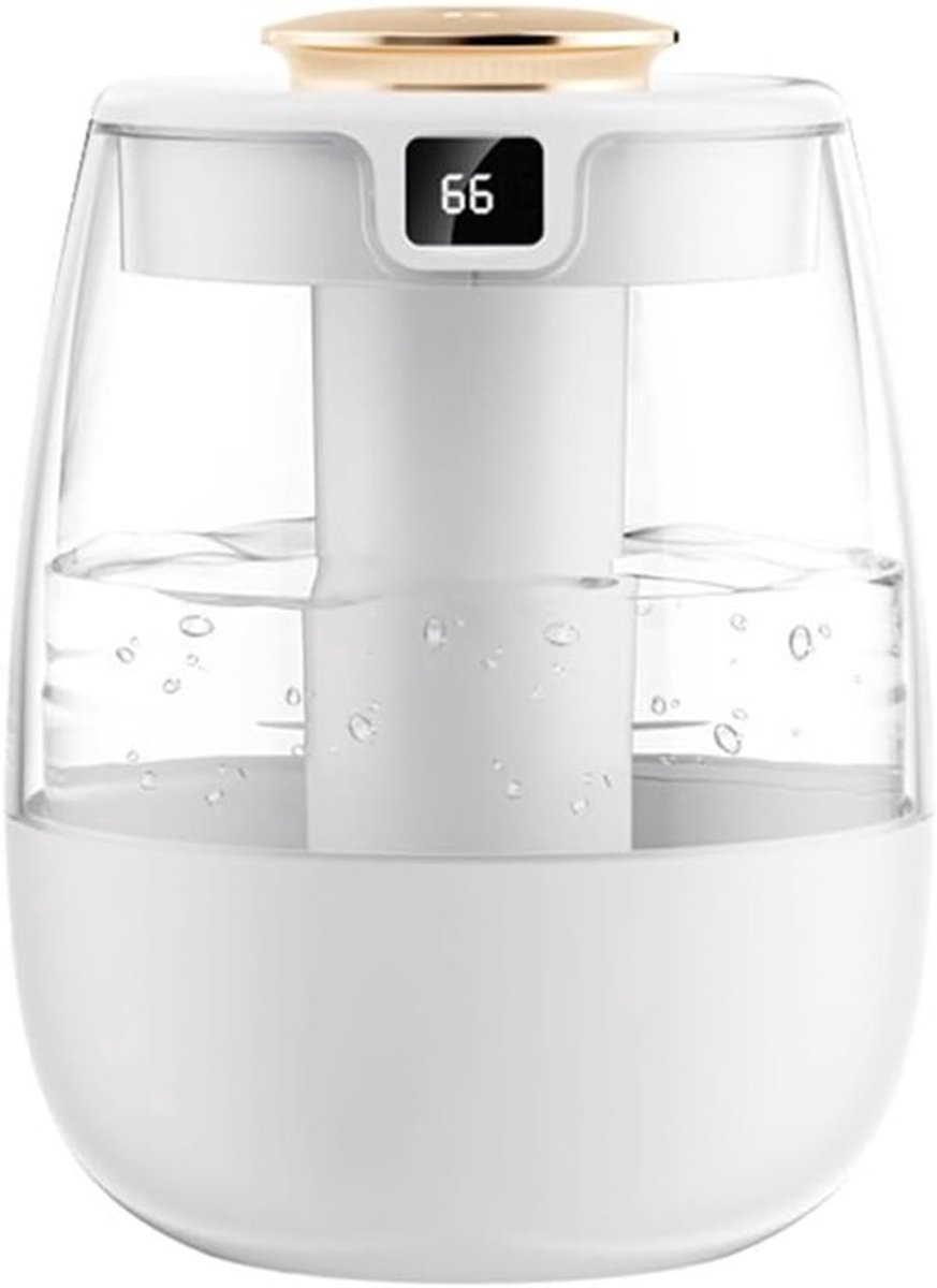 Slaapkamerbevochtiger - 1,3L - Luchtbevochtiger met koele mist - Met nachtlampje - Huis en planten - Babykamerbevochtiger - Stil - Waterloze automatische uitschakeling - (Wit)
