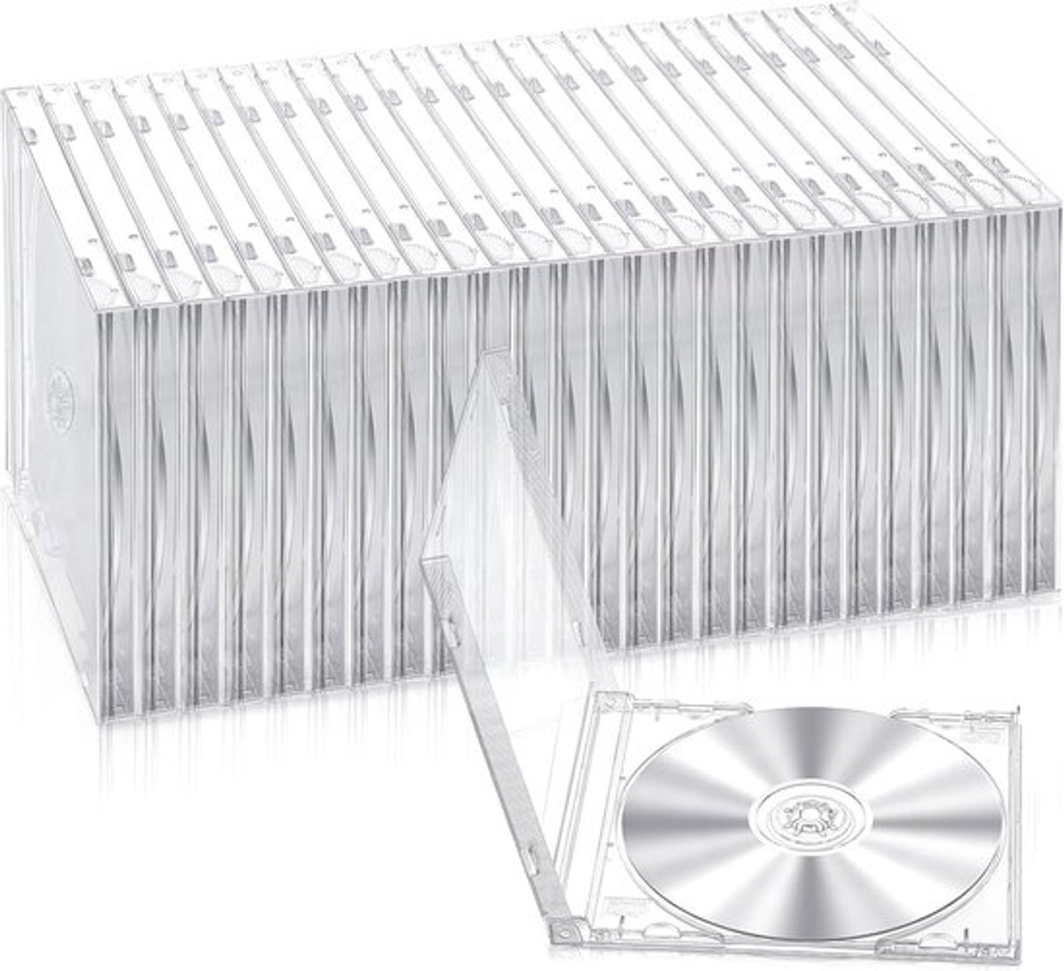 25 stuks CD-juwelendozen Standaard Enkele Transparante CD-hoes DVD-hoes Bescherming Vervanging (Transparant)