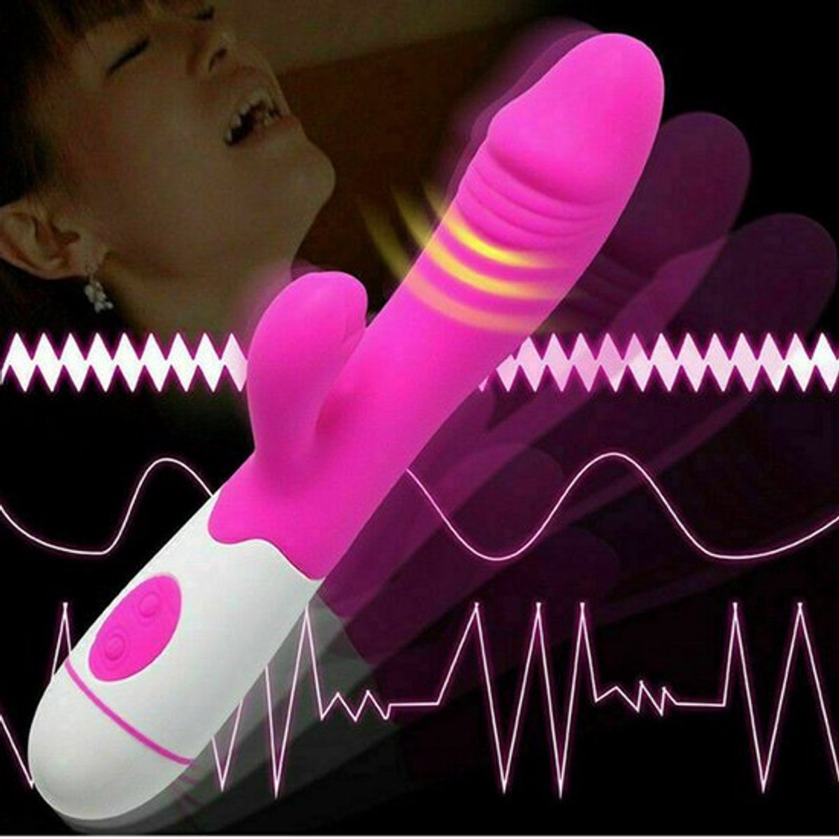Multispeed-Vibrator-G-Spot-Dildo-Konijn-Vrouwelijk-Volwassen-Speelgoed-Massage-Waterdicht