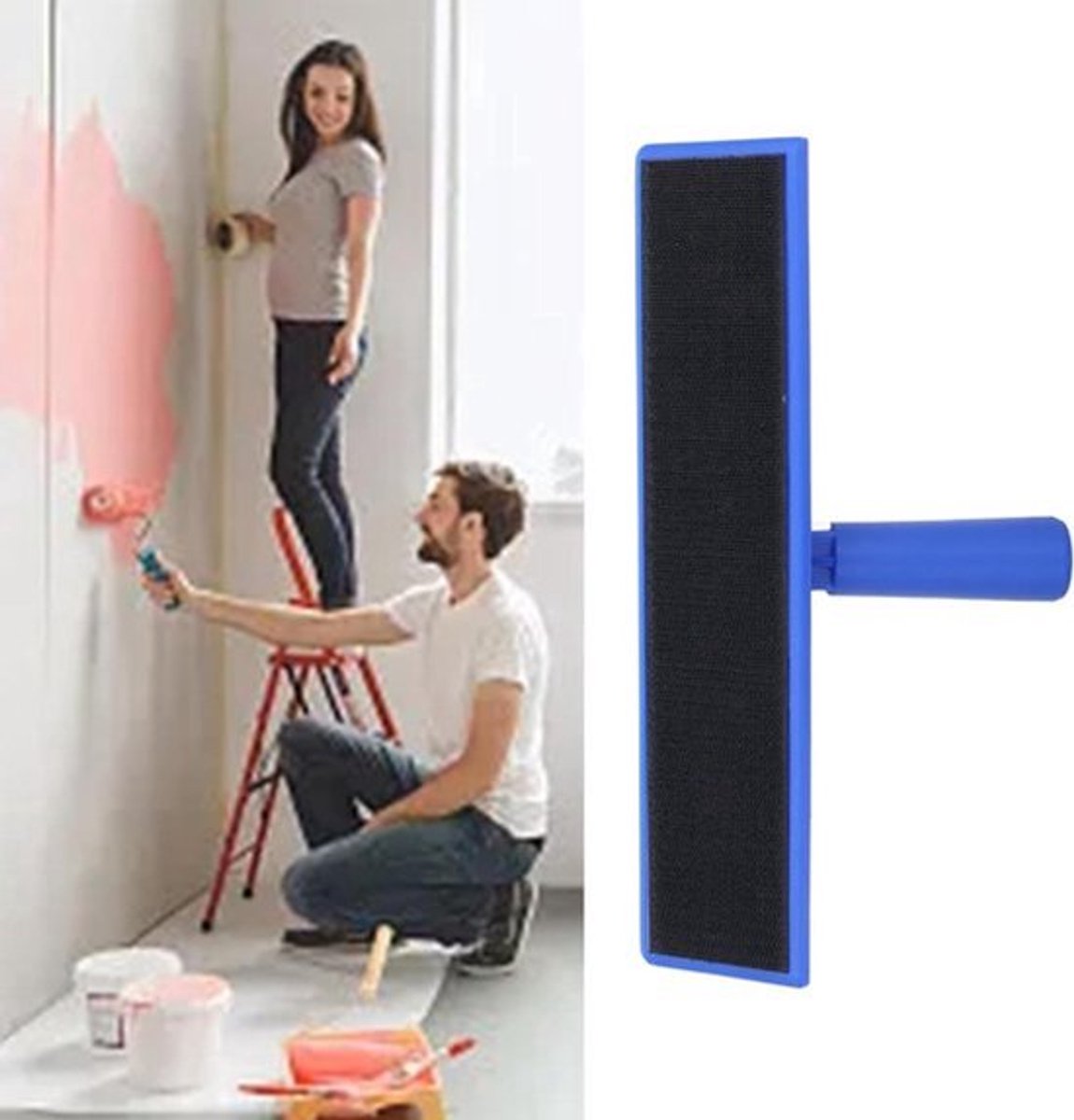 Schuurpapierhouder Set voor Stucwerk Afwerking - Zelfklevende Plamuur Gereedschappen voor het Gladmaken van Muur en Plafond - Blok Schuurpapier Set voor Hout en Auto - Schuurpapier Set voor het Gladmaken van Stucwerk, Hout en Auto