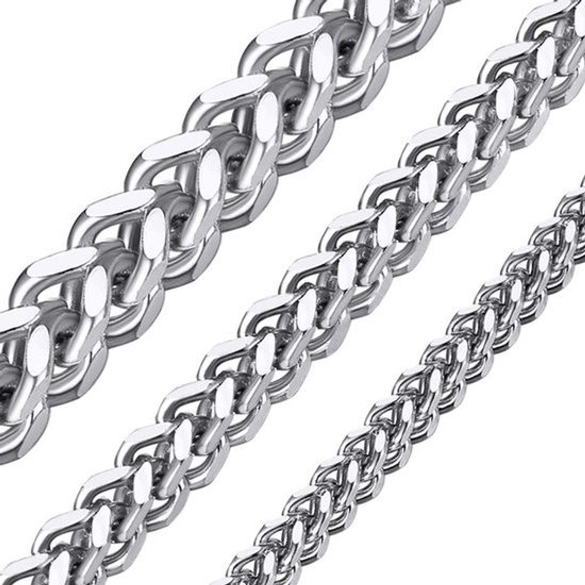 Stainless Steel Franco Ketting - 3 mm Breedte - 36 cm Lengte