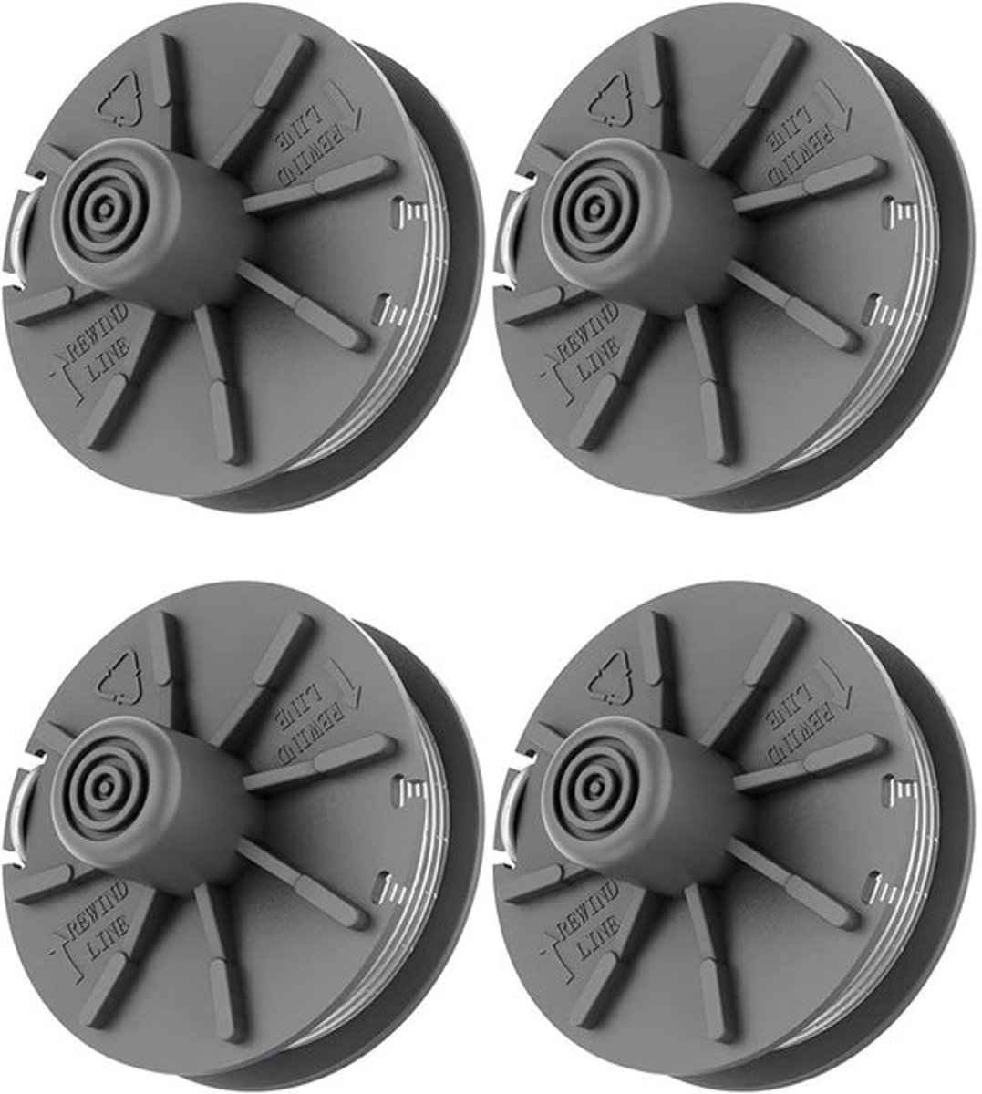 4 stuks - trimmerdraadspoelen - geschikt voor Gardena 5307-20 grasmaaier, diameter 1,6 mm, lengte 6,1 m - Universele maaidraad - trimmerdraad - grasmaaiermaaidraad