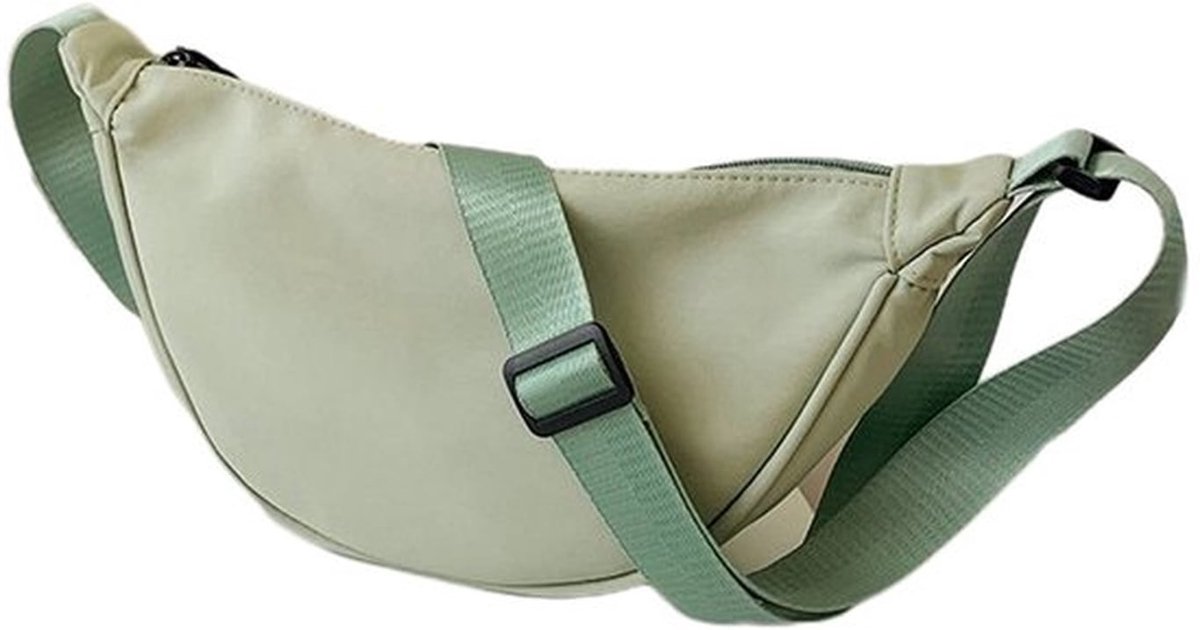 Crossbodytas – Lichtgewicht nylon messengerbag in halvemaanvorm met verstelbare schouderband, waterdicht en stijlvol, unisex, geschikt voor reizen of dagelijks gebruik.