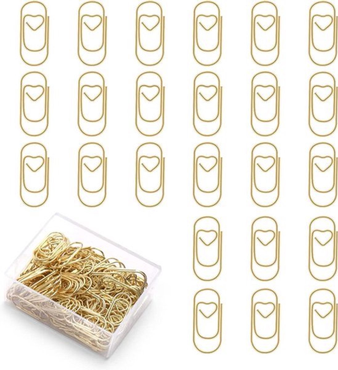 Kleine hartvormige metalen paperclips - 130 stuks