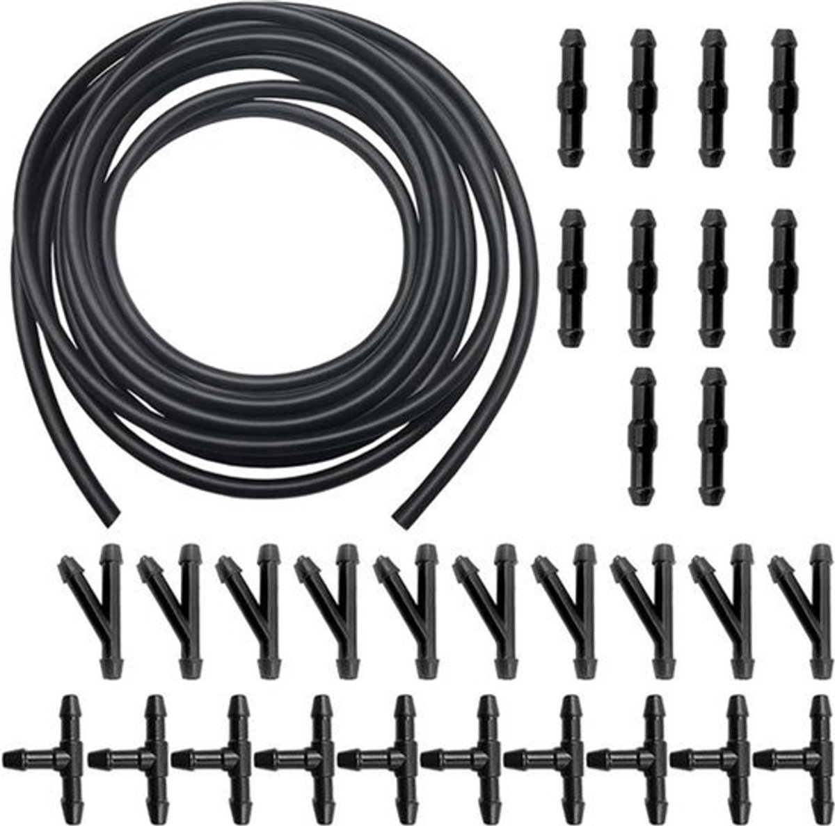 Reparatieset waswaterslang 5 m universele ruitensproeierslang autoslang met 30 stuks slangverbinders