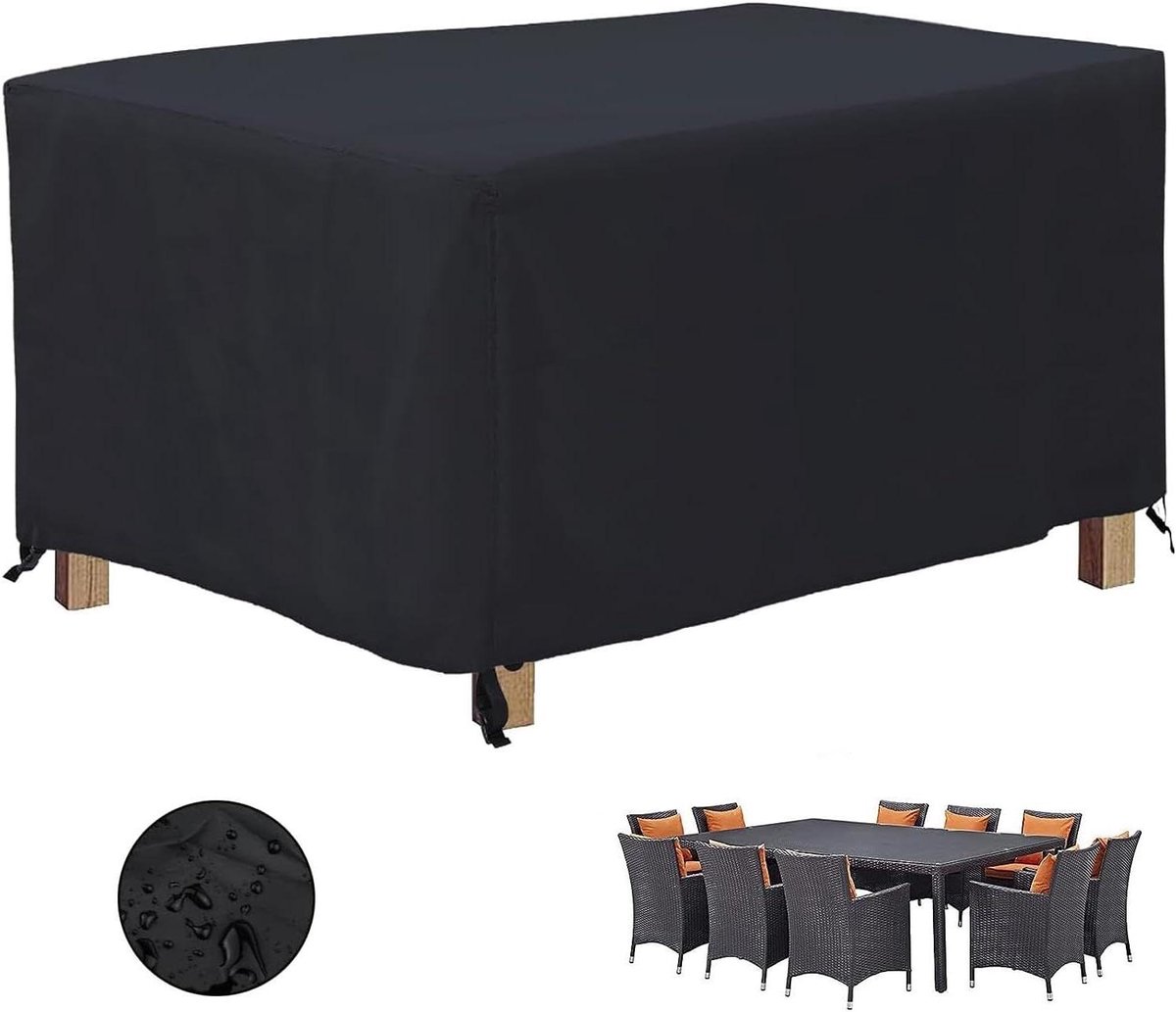 Tuinmeubelhoes Waterdicht - Terras Beschermhoes - Meubels Beschermen - Heavy Duty Oxford - 240 x 200 x 75 - Zwart
