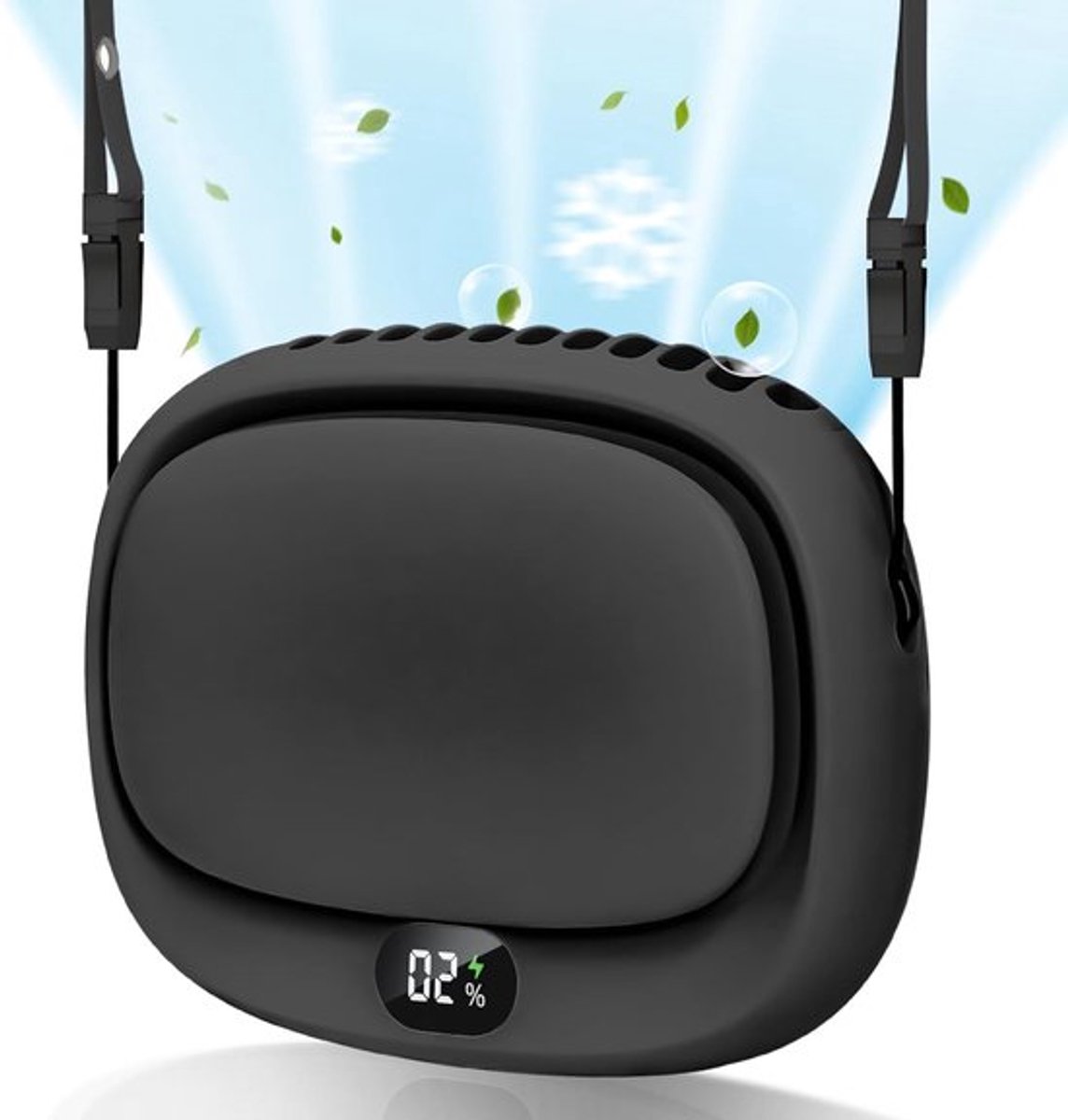 Draagbare nekventilator - Minihandventilator - USB-oplaadbare persoonlijke ventilator - 5 instelbare snelheden - Handenvrije ventilator voor kinderen, vrouwen, mannen - Geschikt voor thuis en op reis