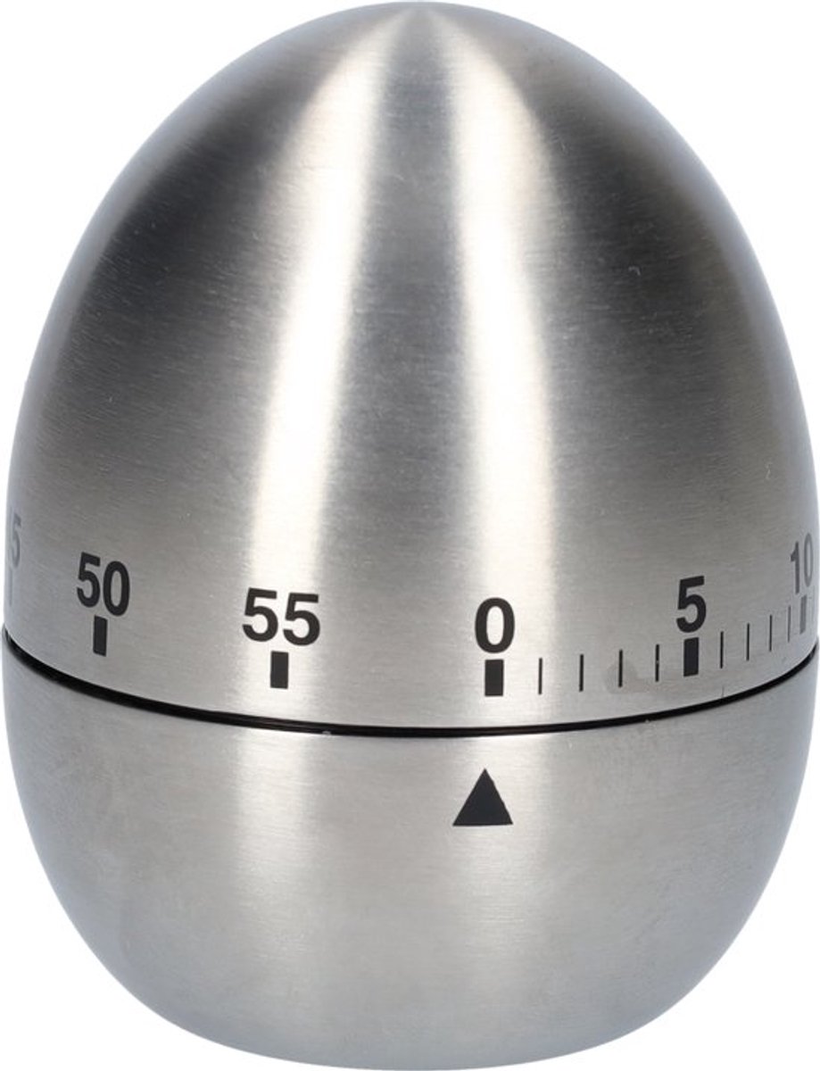 Kookwekker - Analoog - Kooktimer - Eierwekker - RVS - Timer - 60 Min - Ei Vorm