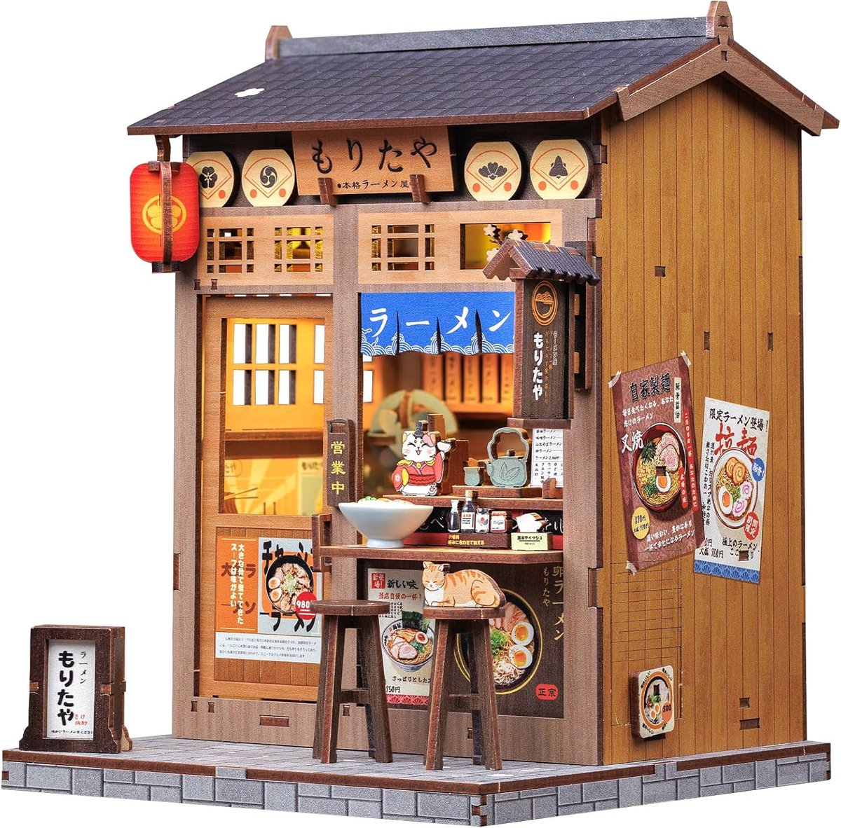 SnelShoppen - DIY Boek Nook Kit - Miniatuur Huisje met LED Verlichting - Japanse Ramen Cabin - Uniek Cadeau voor Familie en Vrienden - Creatief Knutse