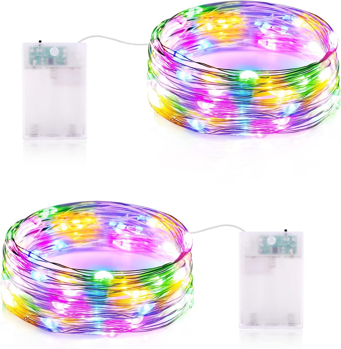 SnelShoppen - Fairy Lights Batterij met Timer, 3m 30LED Batterij Aangedreven Sfeerverlichting voor Slaapkamer, Potten, Glazen, Bruiloft, Feest, Tuin D