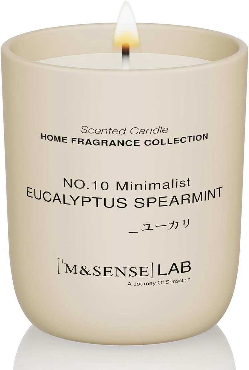 SnelShoppen - Geurige Soja Kaars Eucalyptus Mint, Niet-Toxisch, Aromatherapie Kaarsen voor Thuis, Kleine Glazen Kaars 150g, 30 Uur Brandduur, Minimali
