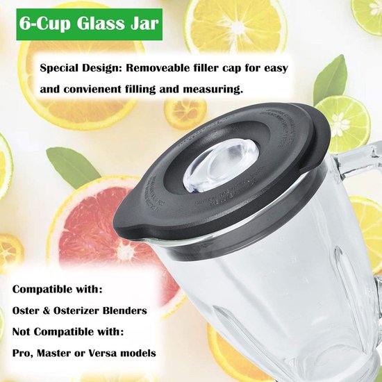 SnelShoppen - Mixer Onderdelen Set 8-Delig voor 6 Cups Blender, Glazen Vaat met IJsblad en Deksel, Perfect voor Keuken, Smoothies en Soepen — afbeelding 4