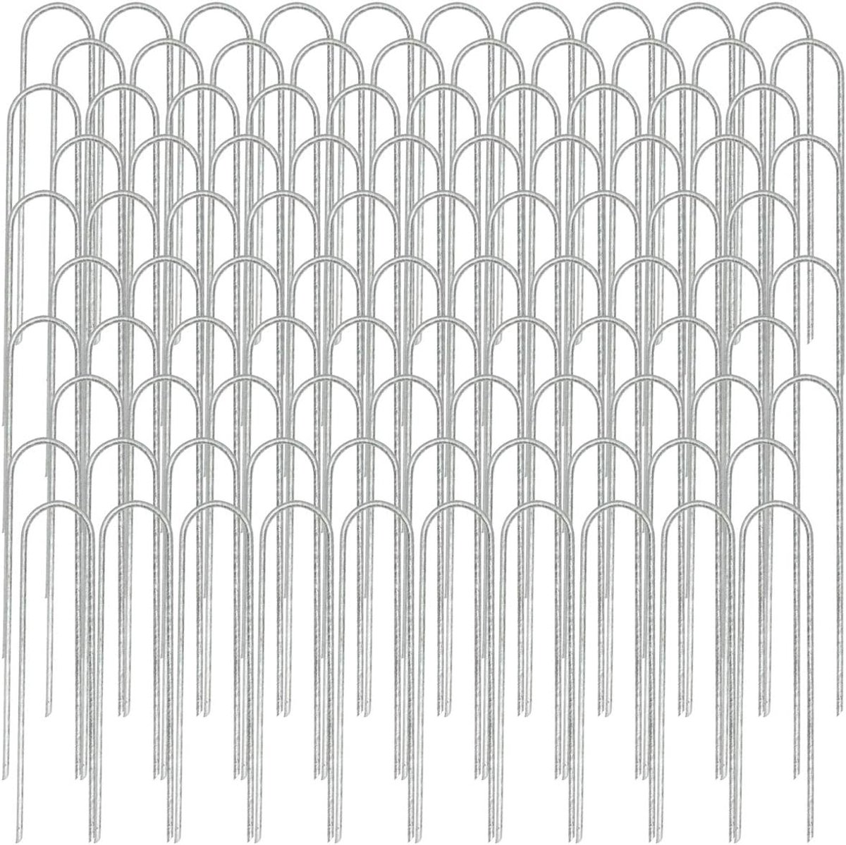 SnelShoppen - 100 Stuks Ø3mm Grondankers - 150x25mm Fixeerankers van Staal - Extra Sterke Grondpinnen voor Tuin, Camping en Kunstgras