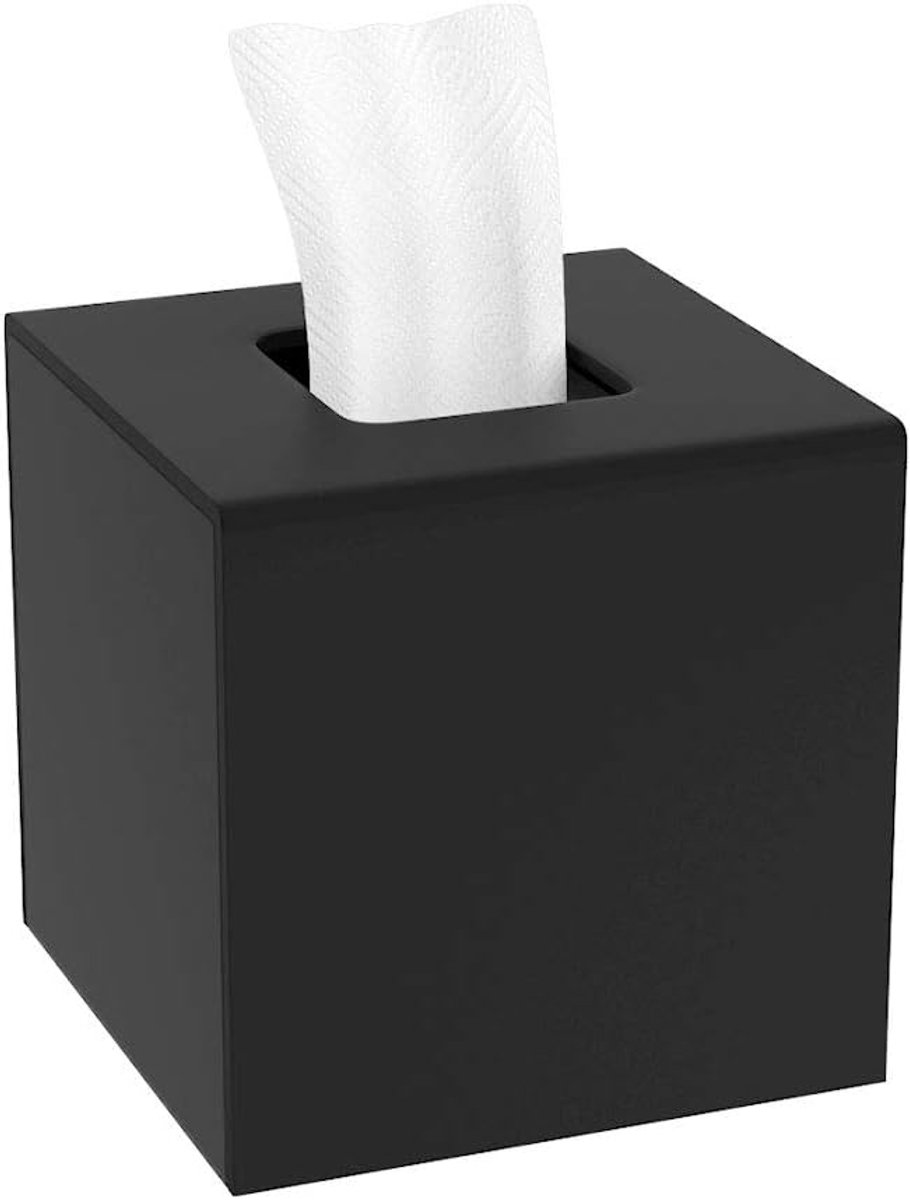 SnelShoppen - Vierkante Cosmetische Handdoekdoos, Acrylaat Tissuehouder met Magnetisch Deksel voor Eetkamer, Badkamer, Slaapkamer, Auto, Kantoor (Matt