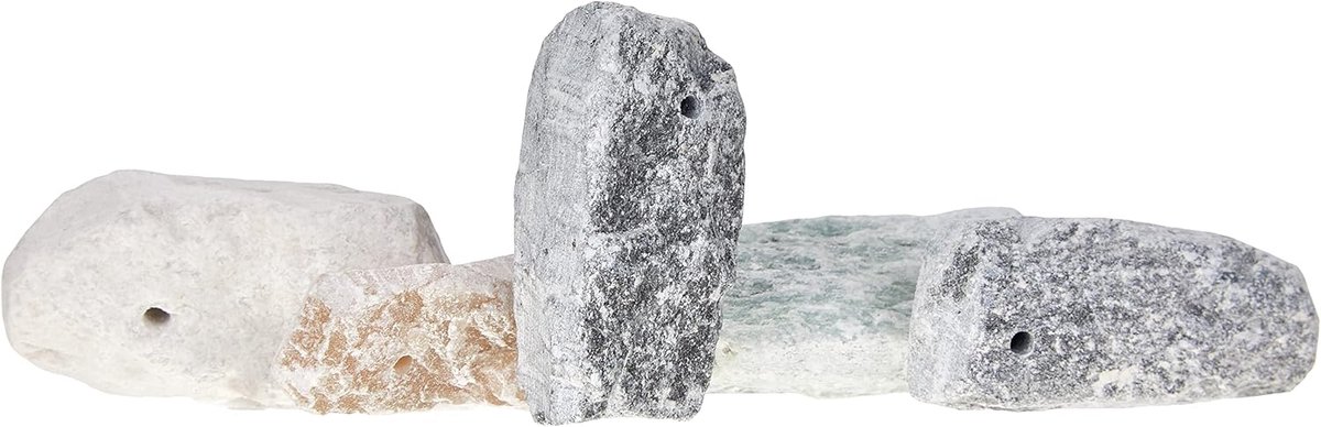 SnelShoppen - Soapstone Amulet Set van 5, 3-4 cm, Grijs, Bruin en Groen, 3 mm Boorgat, Perfect voor Handgemaakte Hangers en Sieraden
