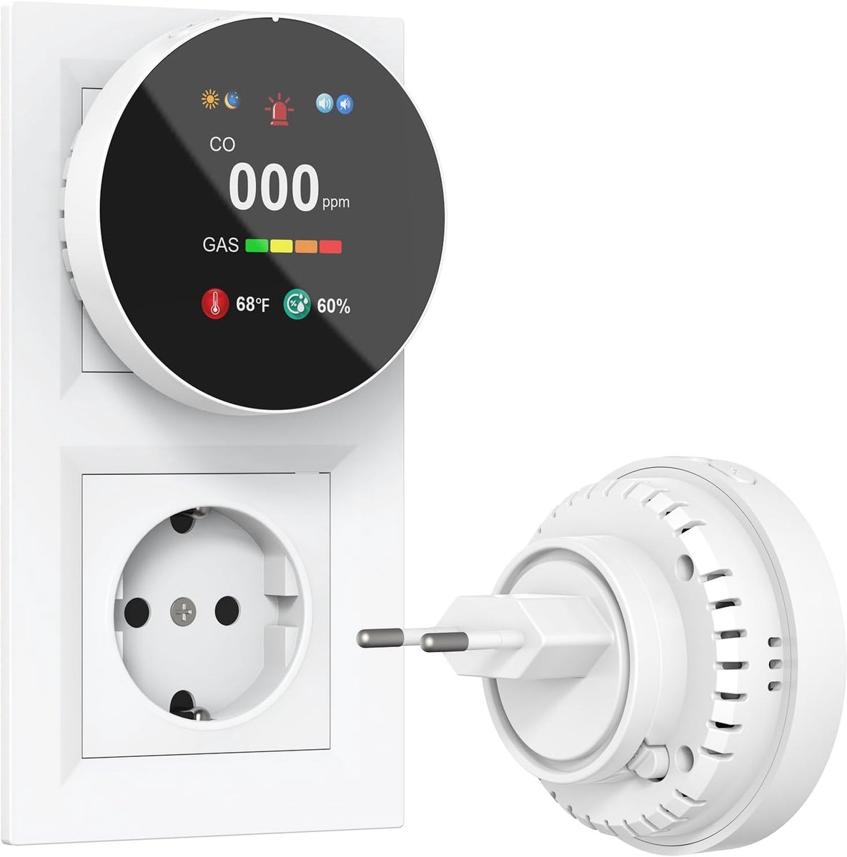 SnelShoppen - CG01 Gas Detector - Plug-In LPG/Natuurlijk Gas/Kolen Methaan en Propaan Butaan Monitor voor Huishoudelijk Gebruik