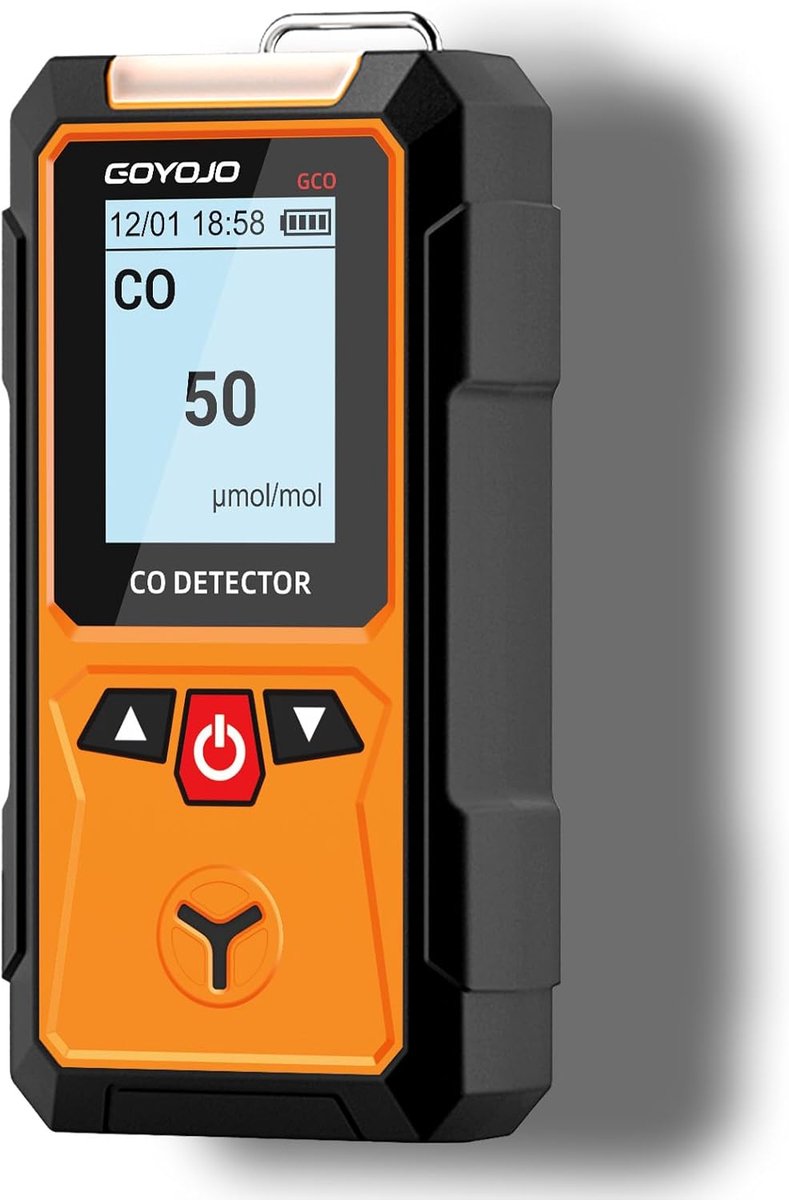 SnelShoppen - Draagbare Koolmonoxidemelder 0-2000 ppm met Geluid- en Lichtalarm, LCD Scherm voor Veiligheid Thuis, Werk, Kamperen, Motorhome, Caravan