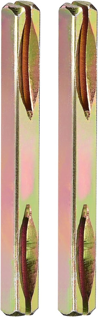 SnelShoppen - 2x DTGN 85mmx25mm Deurslot Spindel - Vervangingsspindel voor Plug-in Deurklinken - Stalen Vierkante Aandrijving - Goudkleurig - Voor Deu