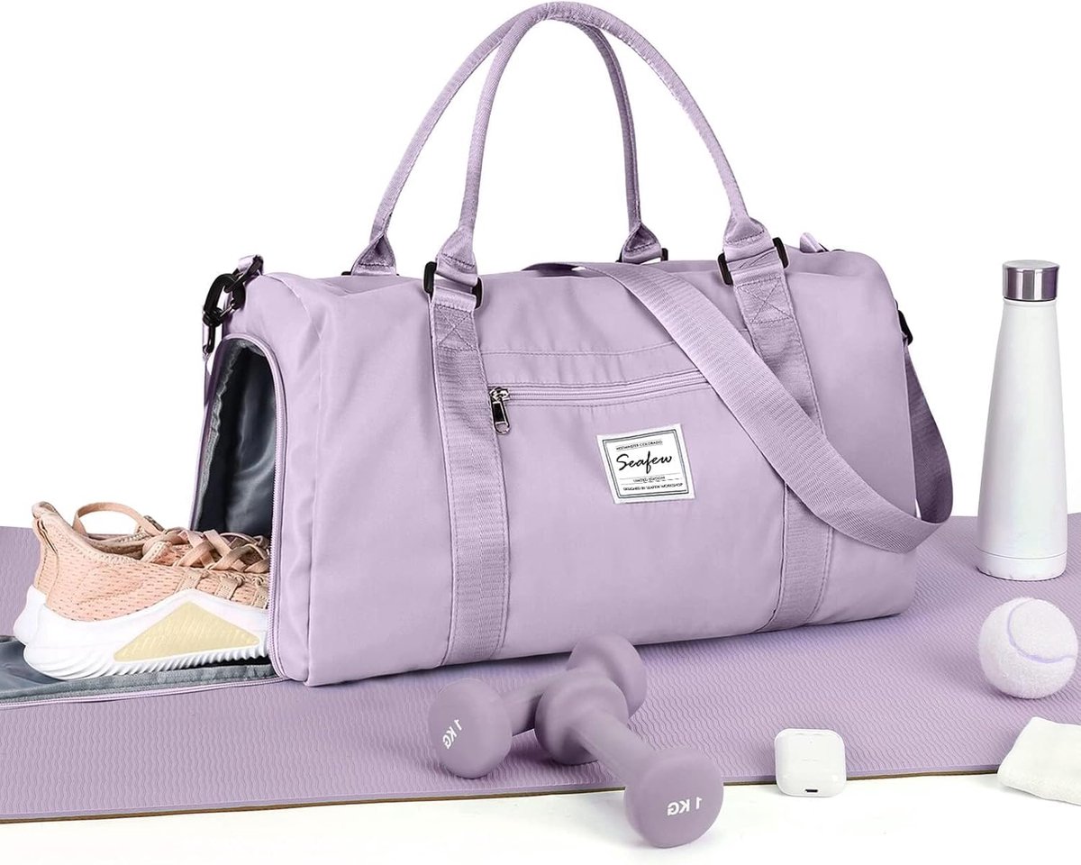 SnelShoppen - Sporttas Duffle Bag met Schoencompartiment en Droog/Wet Compartimenten - Grote Capaciteit - Traveltas voor Weekend en Fitness - Lichtgew