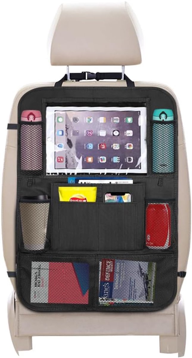 SnelShoppen - Auto Achterzitplaats Beschermer - Zitplaats Organizer voor Kinderen - Transparante iPad Tablet Houder - Waterdichte Bescherming - Univer