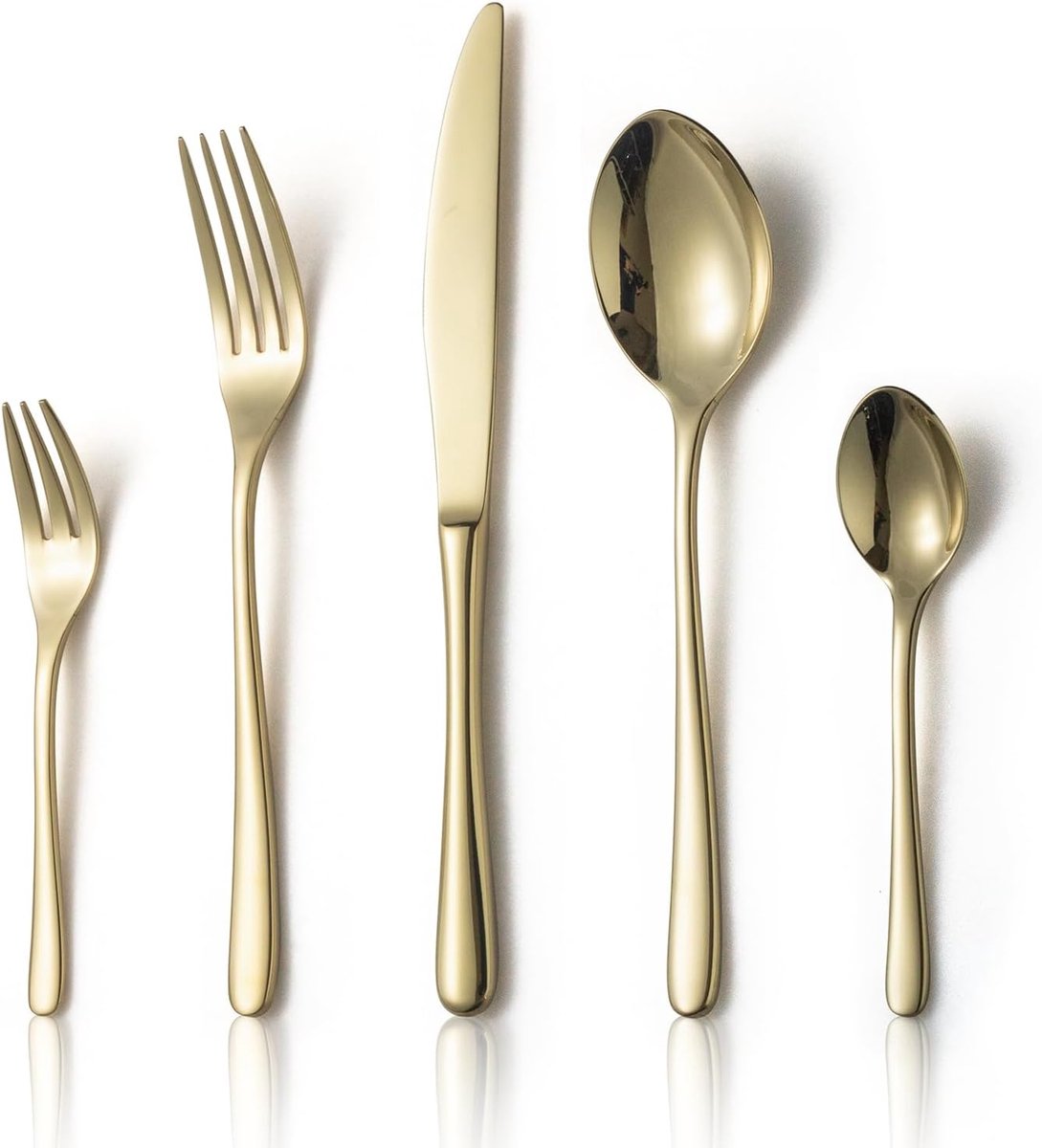 SnelShoppen - 30-delig Bestekset voor 6 Personen - Champagne Goud - 18/10 RVS - Glanzend en Vaatwasserbestendig - Perfect voor Feesten en Diner