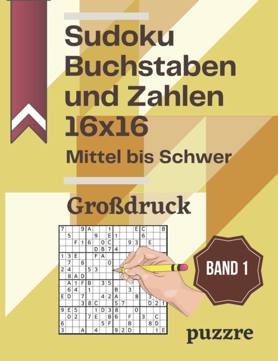 SnelShoppen - Sudoku Boekletters en Cijfers 16x16 - Midden tot Moeilijk - Grootlettertype - Denksport Sudoku Variaties voor Volwassenen - Logische Puz