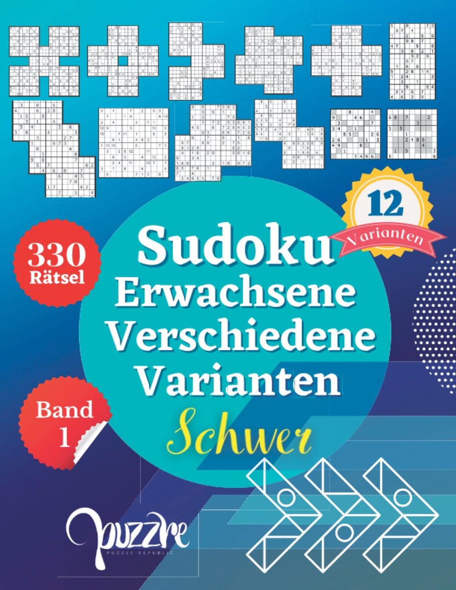 SnelShoppen - Sudoku voor Volwassenen - Diverse Varianten - Moeilijk - Denkspellen Mix - Irregulair, Hyper, Samurai, 12x12, Marathon - Perfect voor Pu