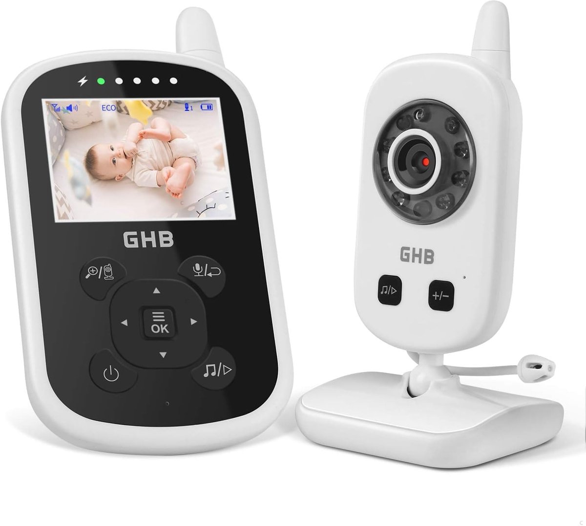 SnelShoppen - Draadloze Babyfoon met LCD-scherm 2,4 inch - Veiligheid en Comfort voor Ouders - Hoge Geluidskwaliteit - Ideaal voor Babykamers en Kinde