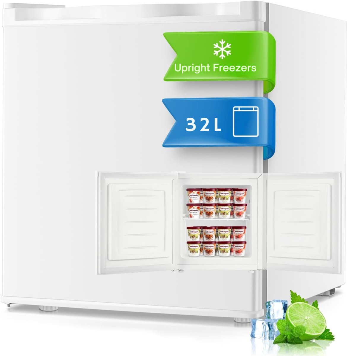 CLGP® Mini Vriezer - Kleine Diepvrieskast - Vrieskist - Wit