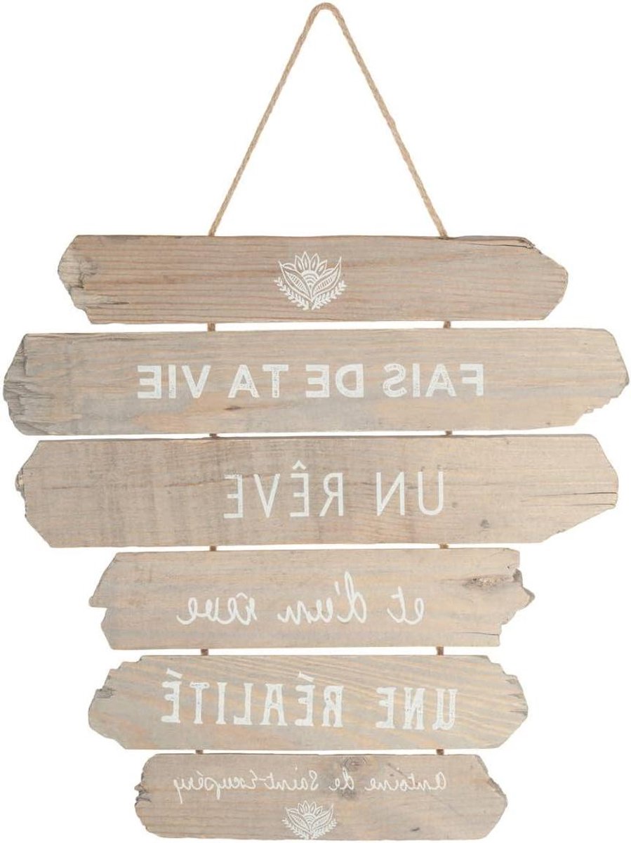 Wanddecoratie Hout - Decoratiehanger - Woonkamer Aankleden - Natuurlijke Materialen - 28 x 38 cm - Houtkleur