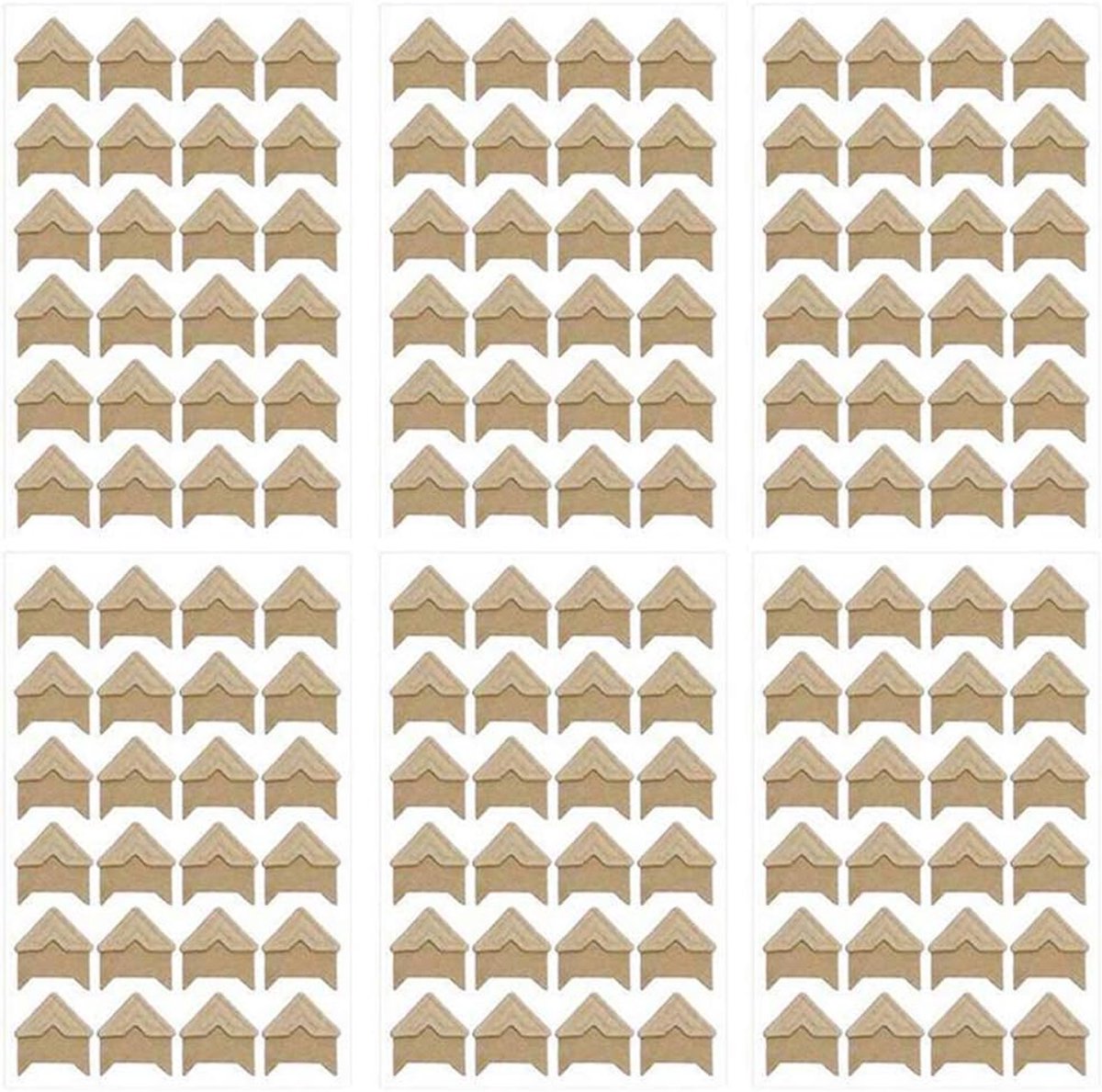 SnelShoppen - 6 Vellen Retro DIY Photo Album Accessoires Peel-Off Papier Foto Hoek Stickers (144 Stuks) voor Scrapbook, Persoonlijke Dagboek en Notebo