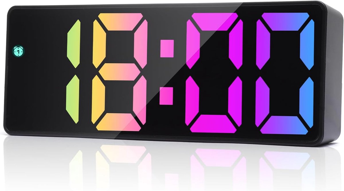 Digitale Wekker met Groot LED Spiegel Display, Nachtlampje en Snooze Functie