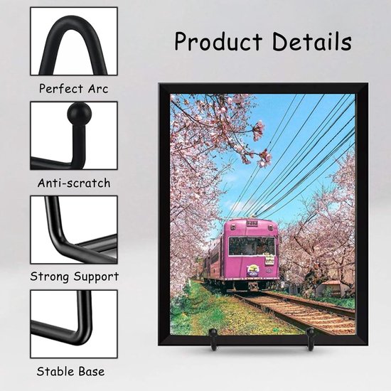 Foto: Snelshoppen bordenstandaard set van 2 decoratieve boekenstandaard ijzeren ezel voor foto s en kunst zwart perfect voor ansichtkaarten en verzame