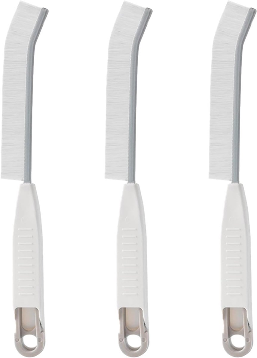 SnelShoppen - Hoekreinigingsborstel Set, 3 Harde Borstels met Ophangfunctie en Clip, Schoonmaakborstel voor Tegels, Badkamer en Keuken, Voegenborstel
