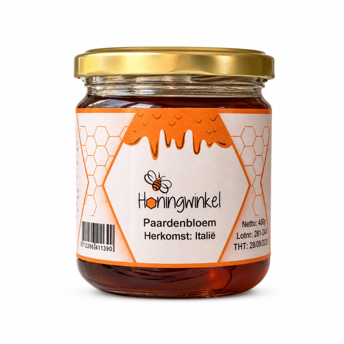 Paardenbloemhoning 450g Italie Honingwinkel (vloeibaar)